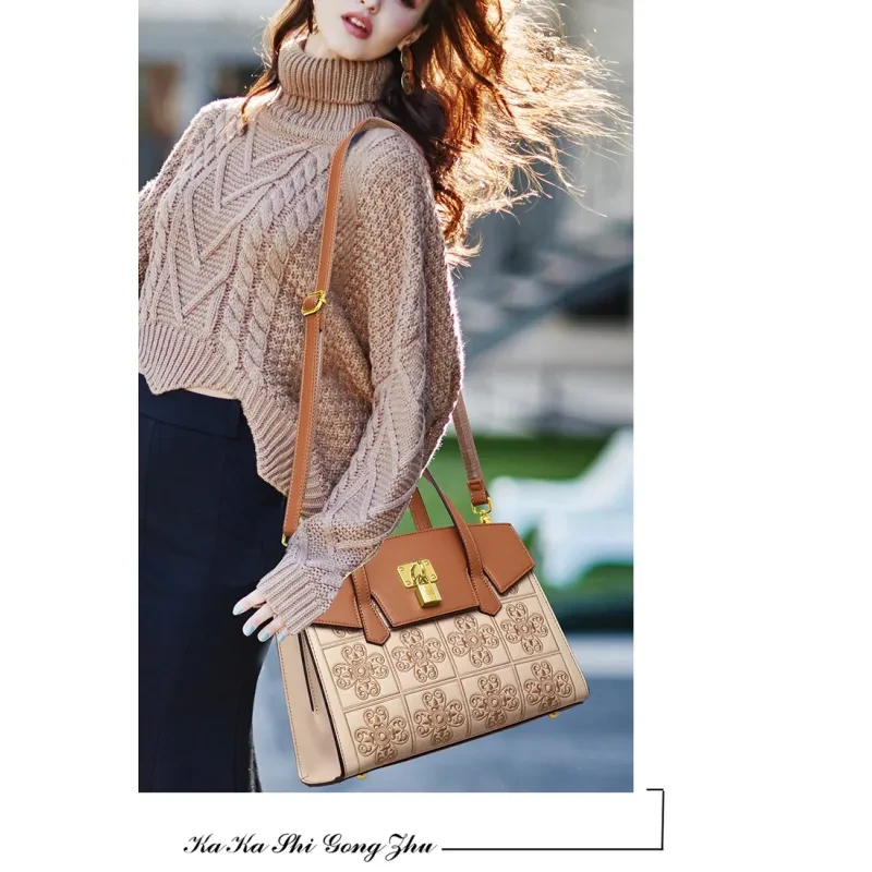 Embroidered Bag Large Capacity High-grade Light Luxury One-shoulder Portable