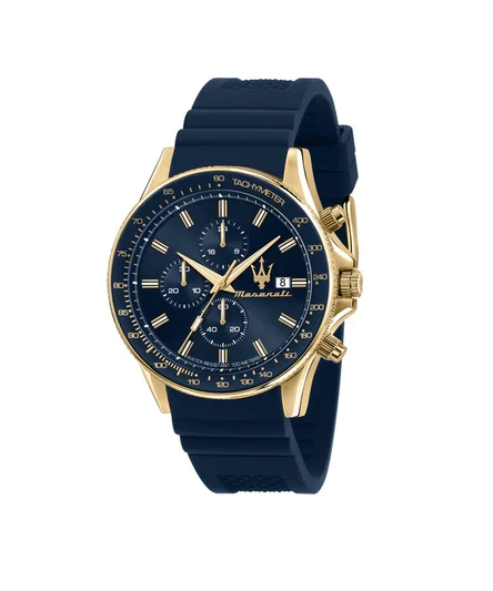 Maserati Sfida Chronograph Blue Sunray Dial Quartz R8871640004 100M Men's Watch