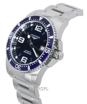 Longines HydroConquest Sunray Blue With Super-LumiNova Dial Automatic Diver's L3.742.4.96.6 300M Men's Watch