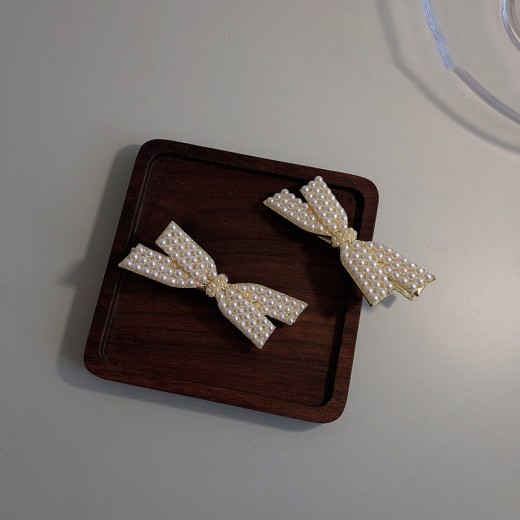Simple Bangs Clip Top Clip Pearl Bow Hairpin