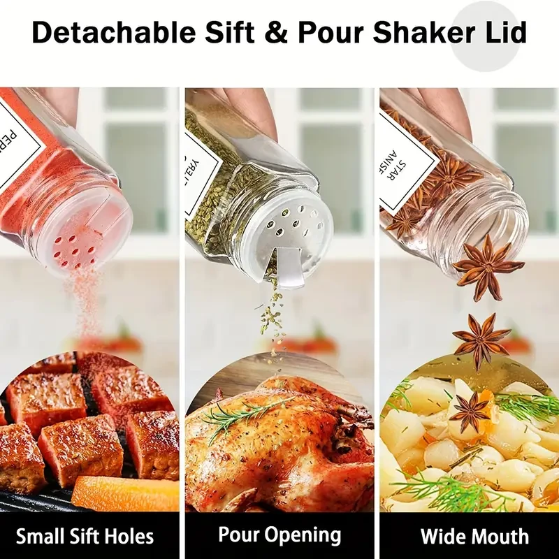 12pcs LDQ Glass Spice Jars