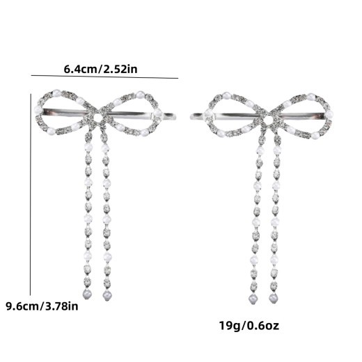 Bow Barrettes Side Long Tassel