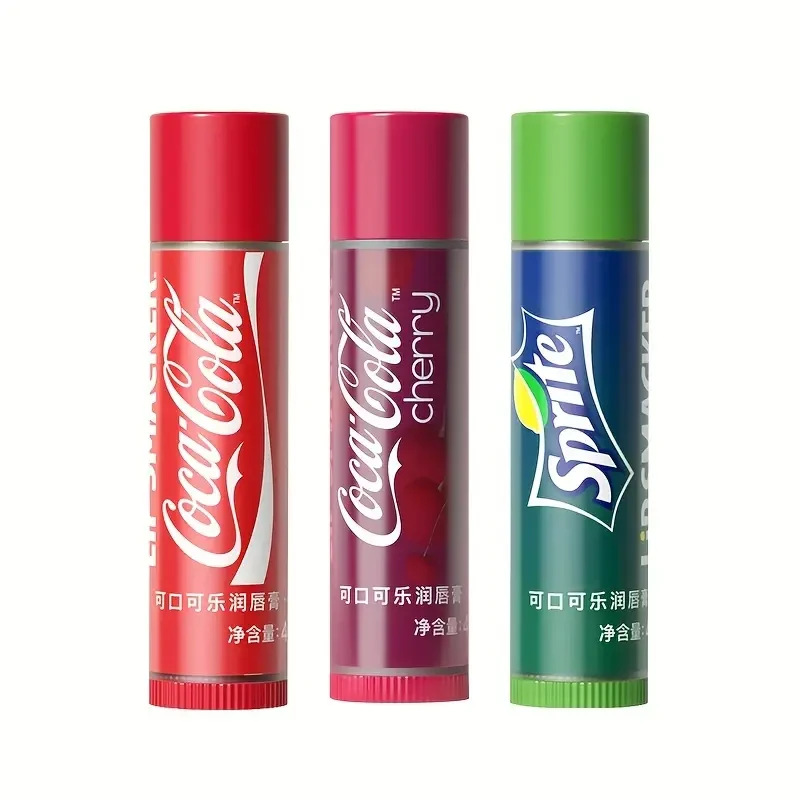 LiP SMACKER Coca-Cola Collaboration 3pcs Lip Balm Set with Moisturizing Cola Flavor + Sprite Flavor + Cherry Flavor