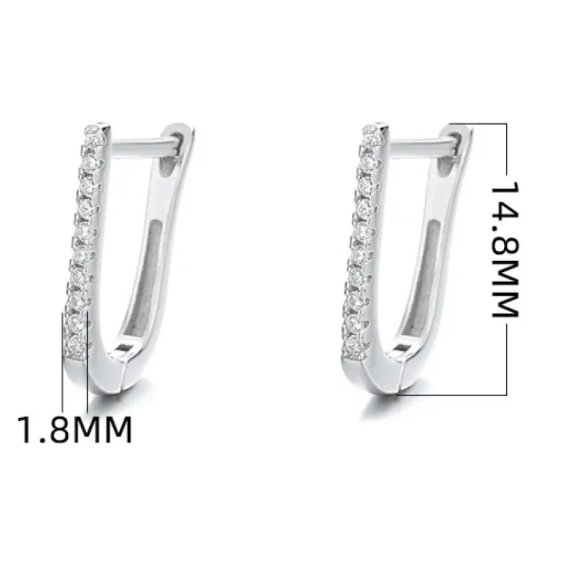 Silver Geometric U-shaped Earrings Women