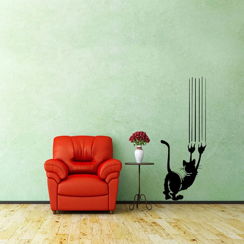 Cute Cat Wall Sticker - Removable Kitty Decals for Door/Wall Home Decoration