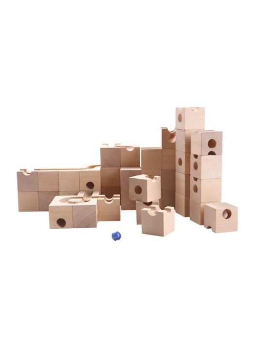 Wooden Building Blocks Assembled Puzzle Track Ball