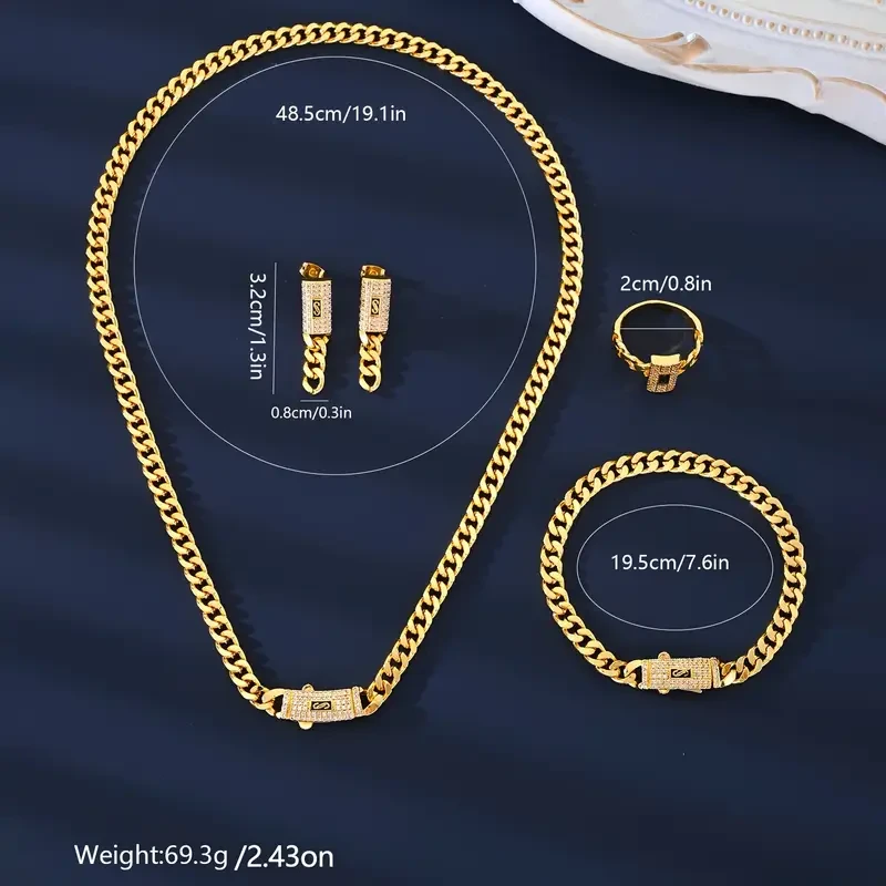 5pcs/set Fashionable Zirconia Earrings