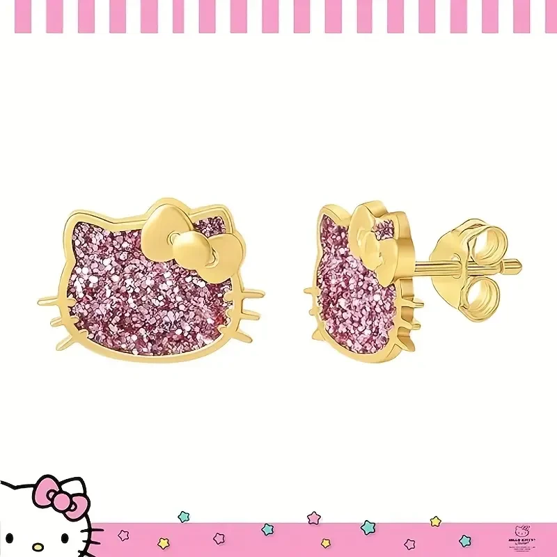 Sanrio Hello Kitty Pink Sparkling Stud Earrings
