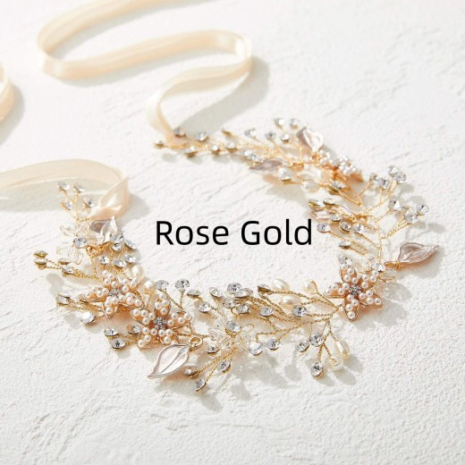 Bridal Headdress Crystal Pearl Hair Band