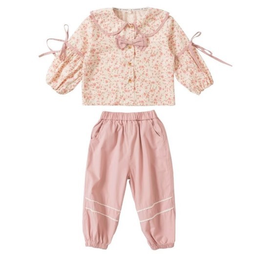 Girls' Floral Bow Two-piece Set