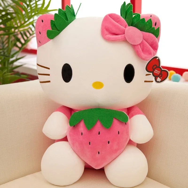 22cm Sanrio KT Cat Plush Toy - Kawaii Strawberry KT Cat Plush Doll
