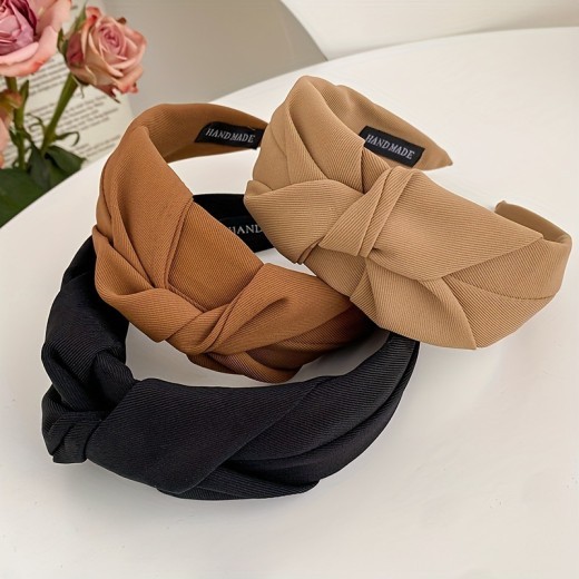 French Retro Fabric Crossed Headband