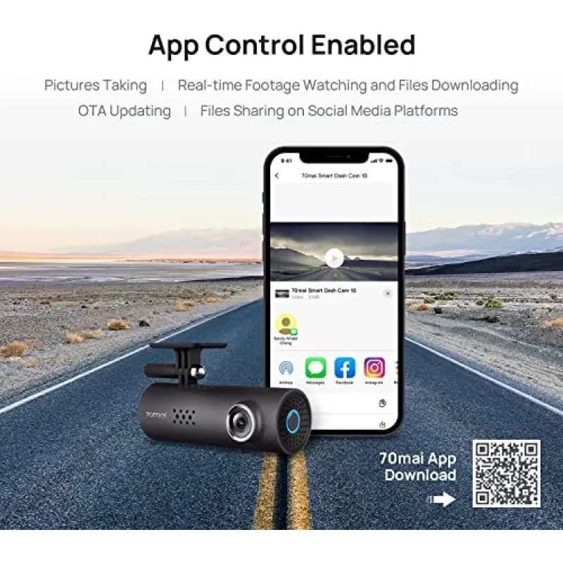70mai Smart Dash Cam 1S 1080P HD Powerful Night Vision