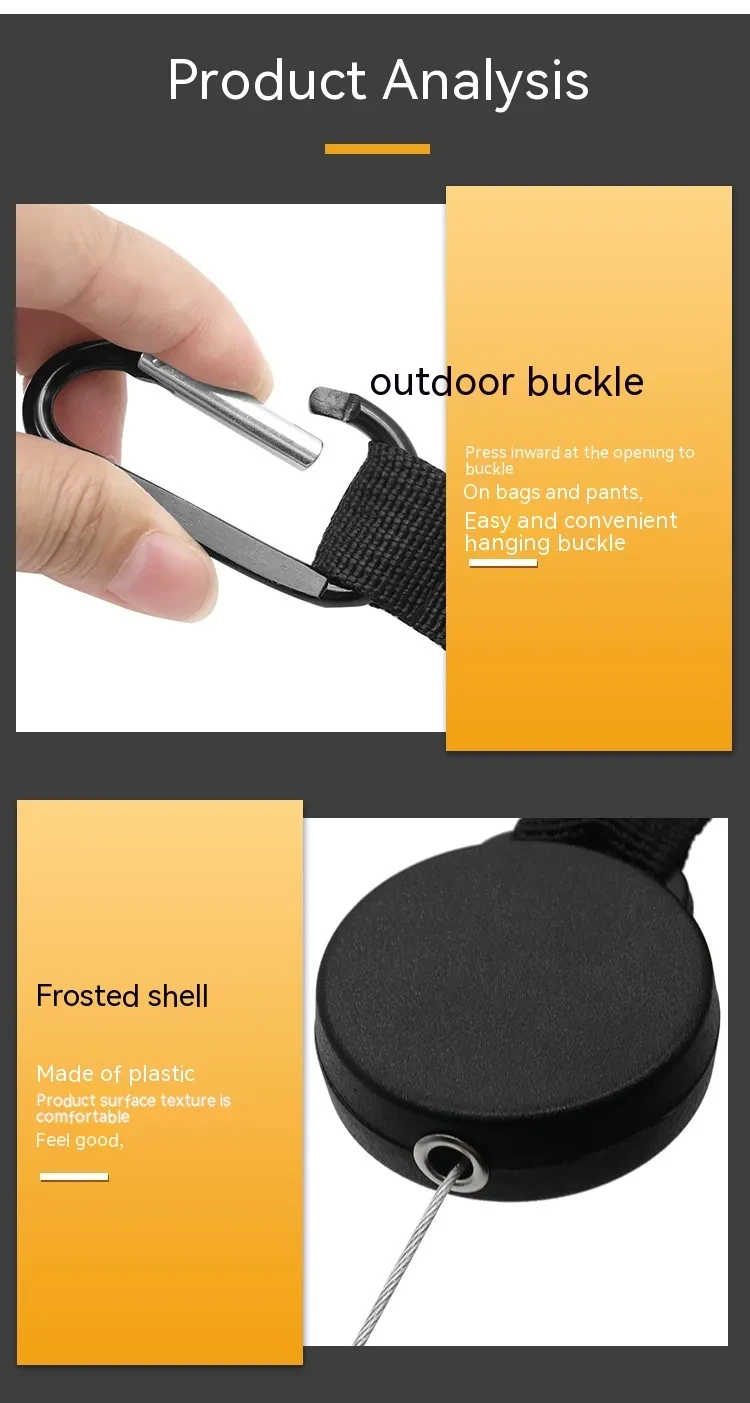 High Elastic Retractable Anti-theft Keychain