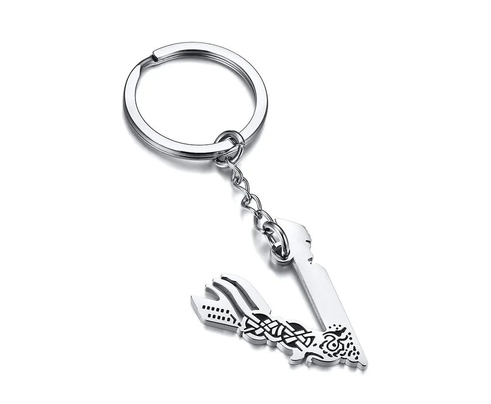 Stainless Steel V-shaped Viking Keychain