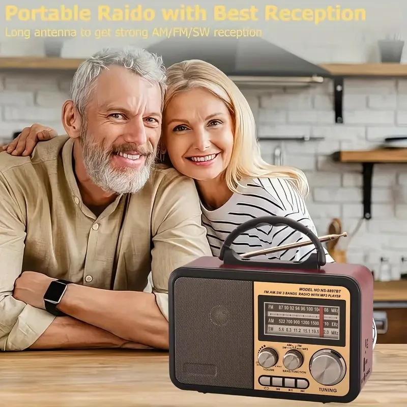 Vintage-Style Multifunctional Speaker with AM/FM/SW Radio