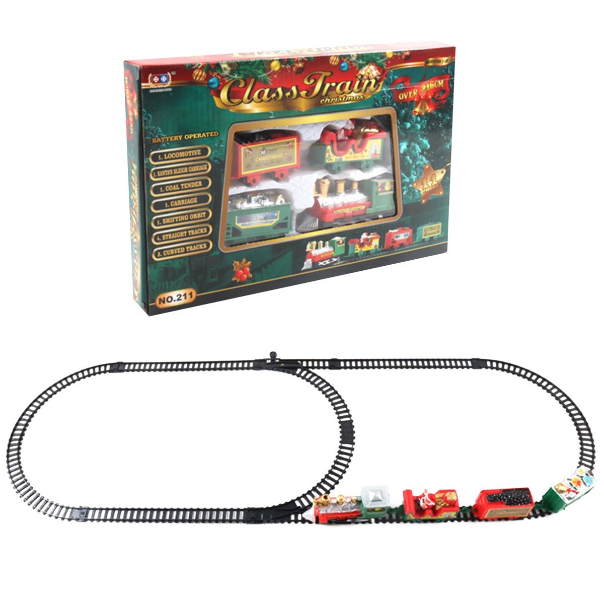 Realistic Electric Christmas Train Set - Easy to Assemble and Safe for Kids