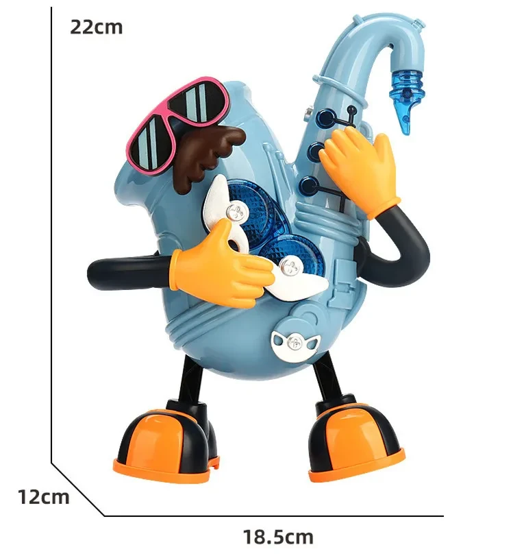 Electric Dancing Mr Rock & Roll Music Light Swing Saxophone Guitar Dancing Robot Toy