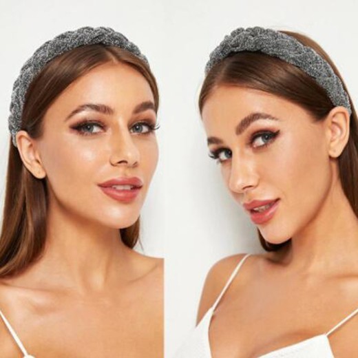 Bright silk cloth wide-brimmed bow headband