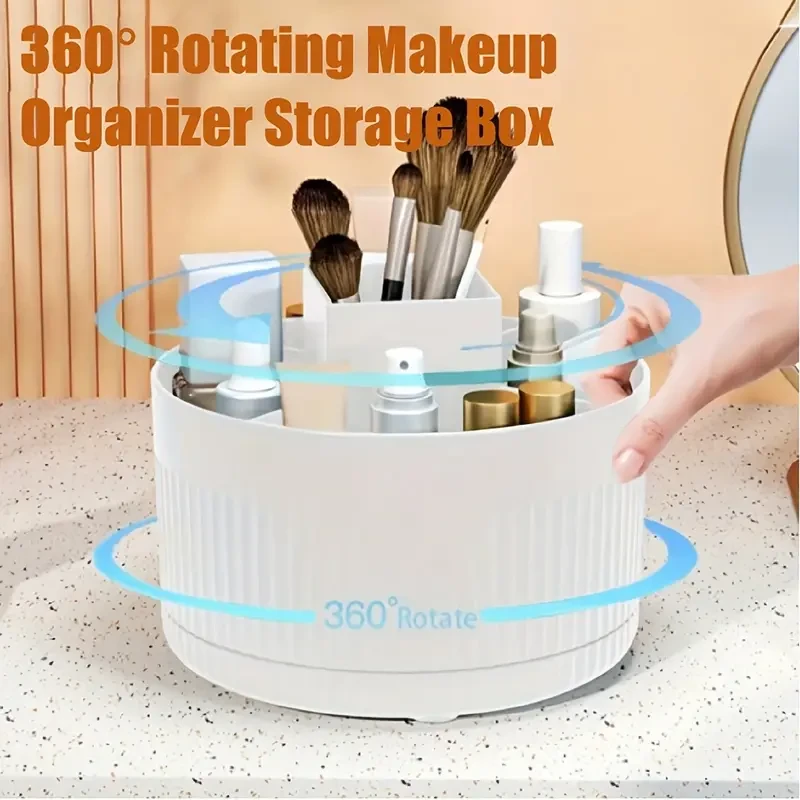 360 Rotating Makeup Desk Cosmetic Storage Box Organizer
