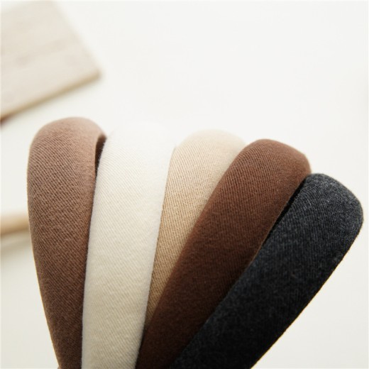 Milk Tea Color Headband Female Autumn And Winter Simplicity Wide Brim