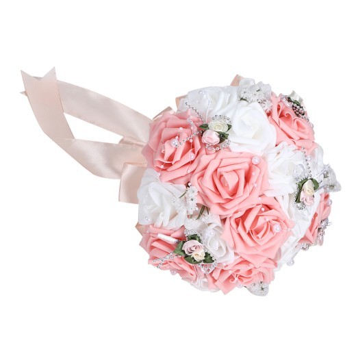 Artificial Wedding Bouquet Simulation Bridal Holding Flower Decoration Wedding SuppliesPink