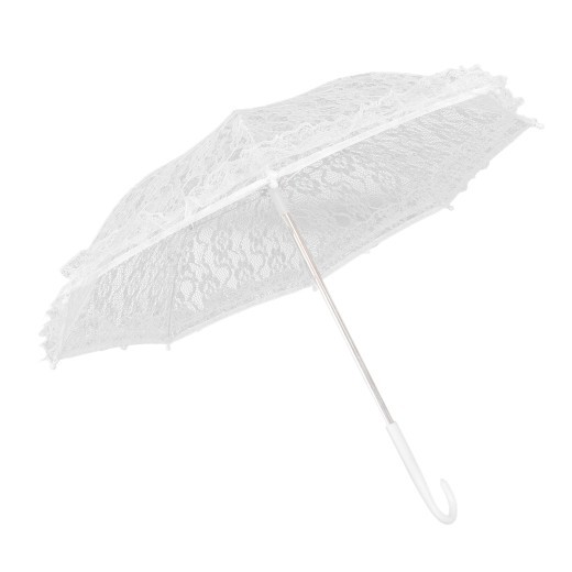 Lace Umbrella White Bridal Wedding Embroidery Umbrella Dance Decorated Umbrella for Stage Performance