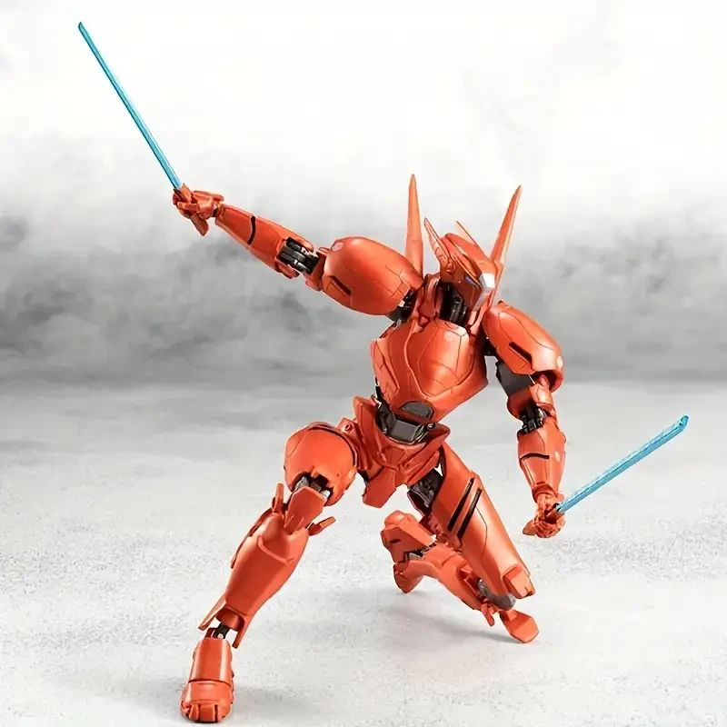 1pc Poseable Robot Model with Interchangeable Accessories, Made of PVC