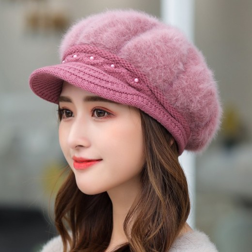 Winter Women's Fashion Velvet Padded Thermal Knitting Beret