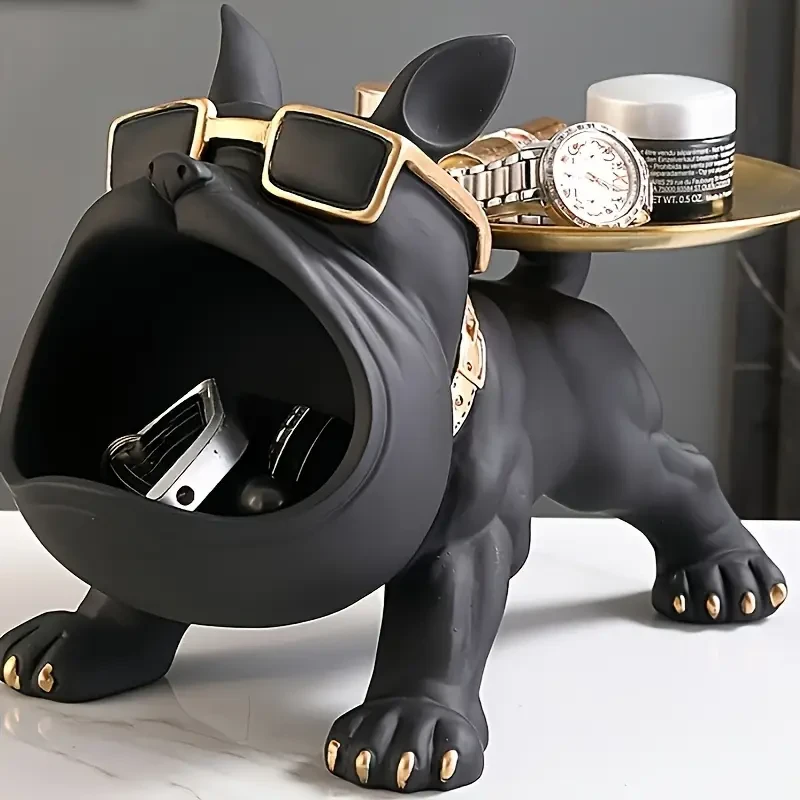 1 Black French Bulldog Storage Decor