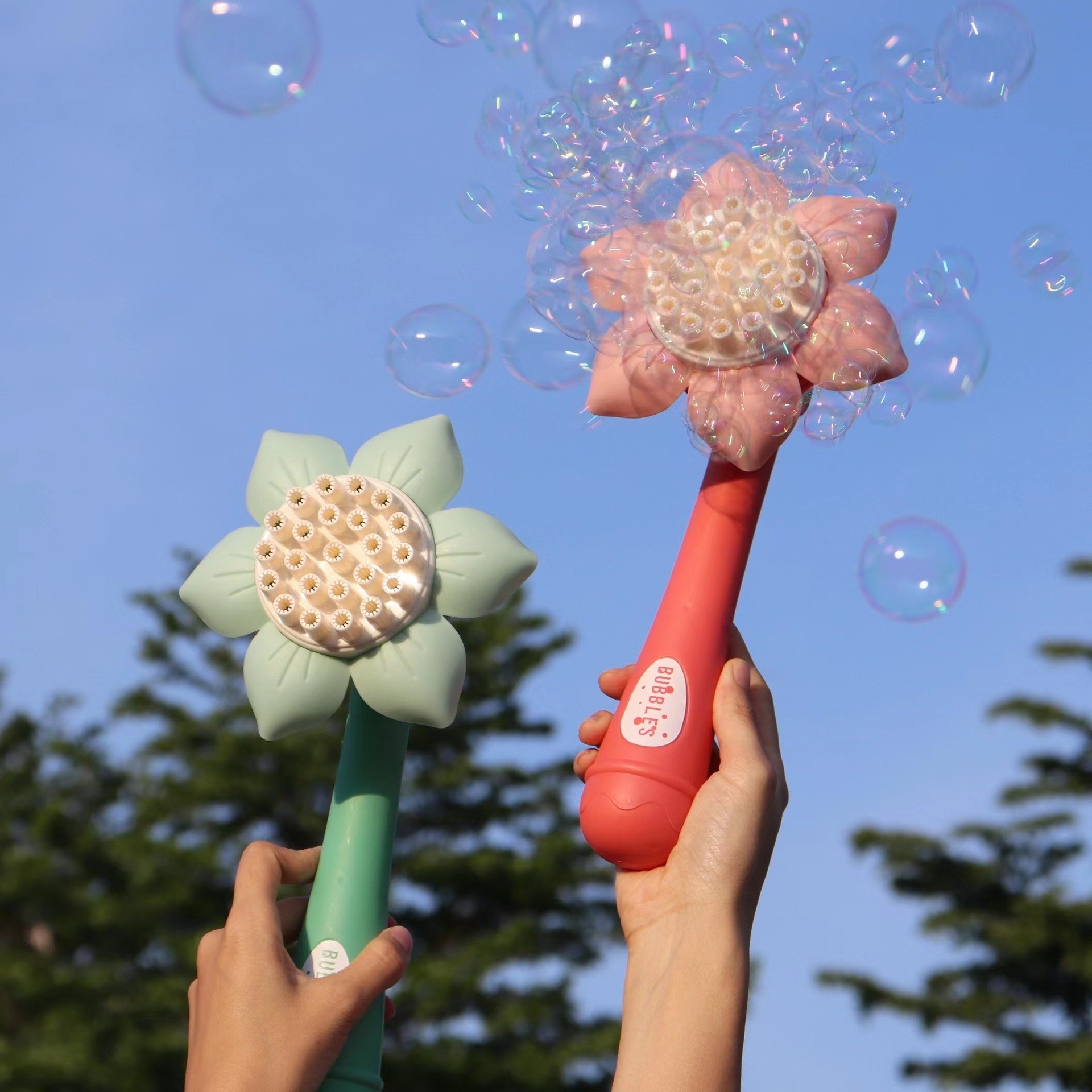 23-Hole Sunflower Bubble Gun - Electric Bubble Machine for Kids