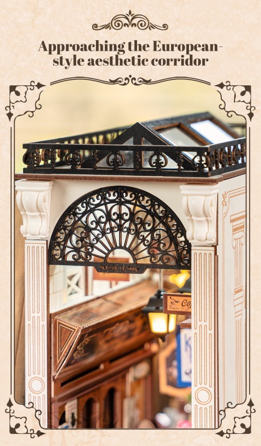 ROBOTIME DIY Book Nook Kit - Arcade Dating Scene With Dust Cover, 3D Wooden Miniature Dollhouse Puzzle, Creative Bookend Bookshelf Decor, Unique Gift For Adults