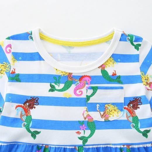 Striped Printed Knitted Cotton Round Neck Short Sleeve Children Shirt