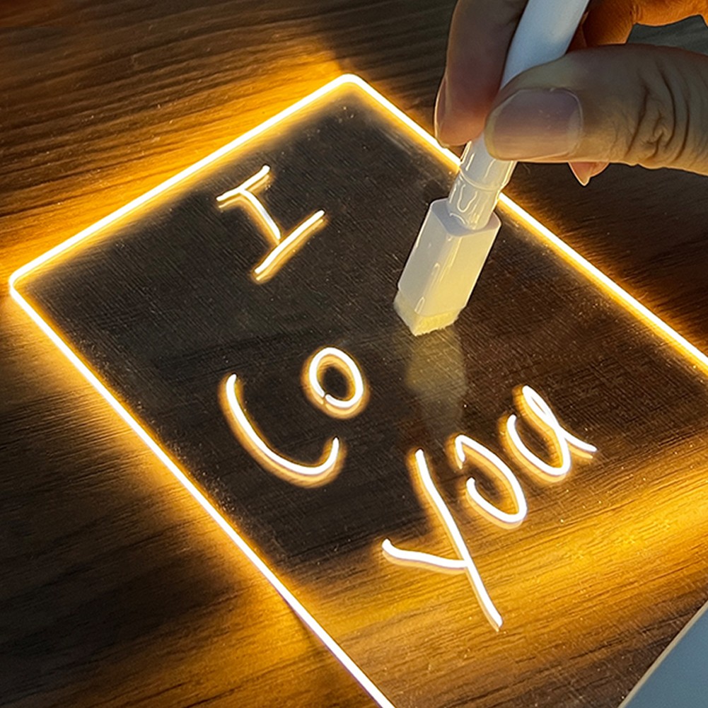Creative LED Note Board Night Light - USB Message Board with Pen, Holiday Light, Perfect Gift for Children & Girlfriend, Decorative Night Lamp