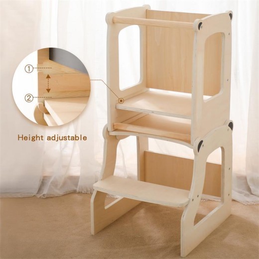 Montessori Toddler Learning Tower Kitchen Hand Washing Step Climbing Chair