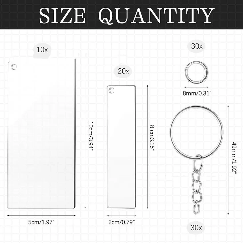 Heat Transfer High Clear Acrylic Keychain