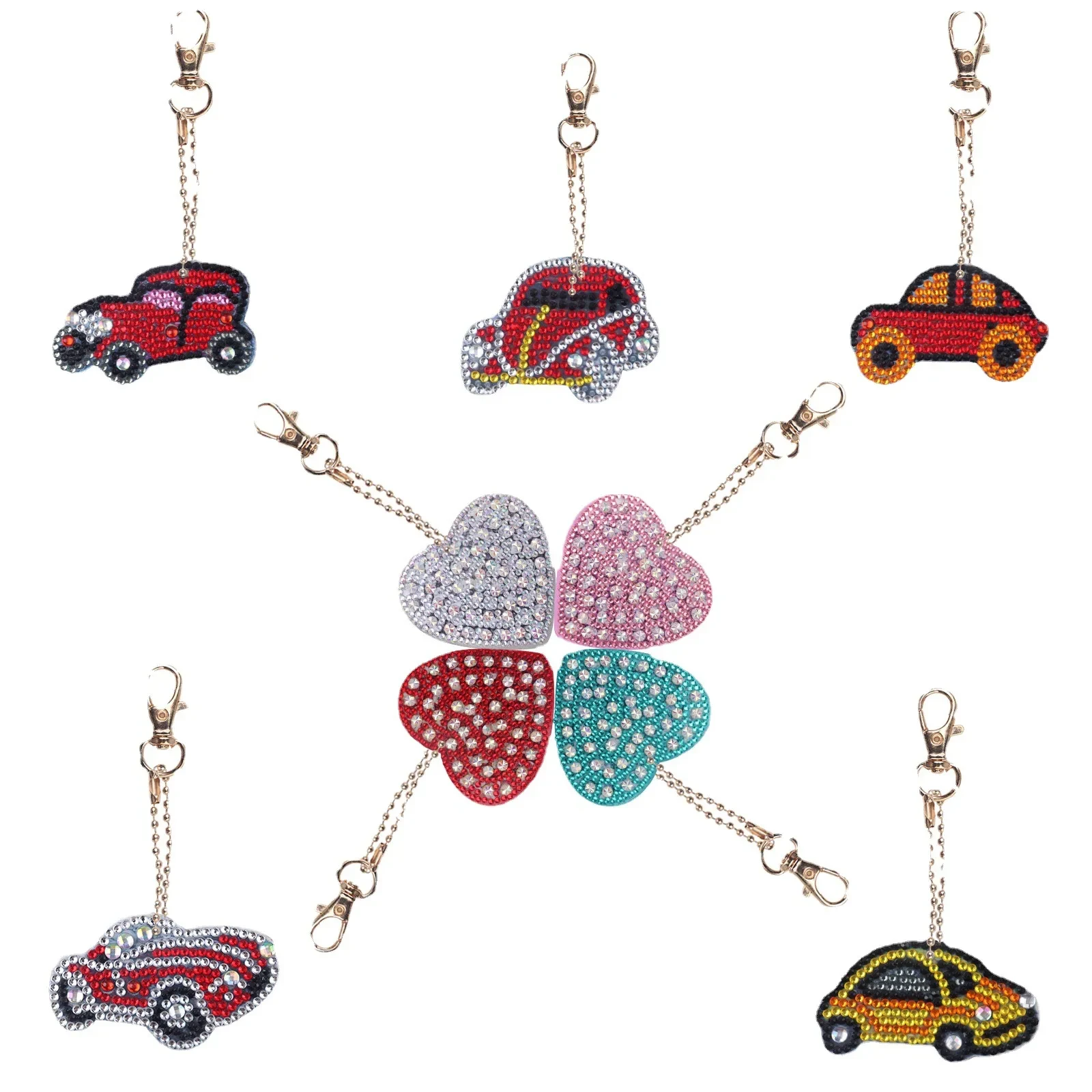 Creative DIY Cartoon Masonry Painting Keychain Pendant