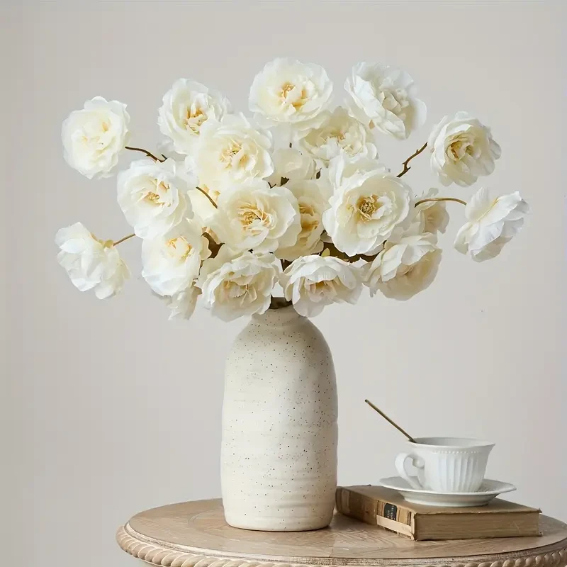 20pcs Elegant White Peony Artificial Flowers