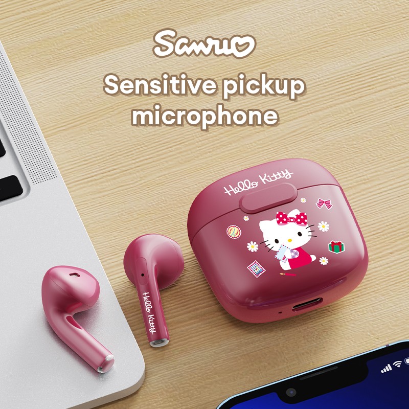 Miniso Sanrio BL22B Bluetooth 5.3 Wireless Earbuds  Cute My Melody Earphones with HIFI Stereo Sound, Hello Kitty & Kuromi