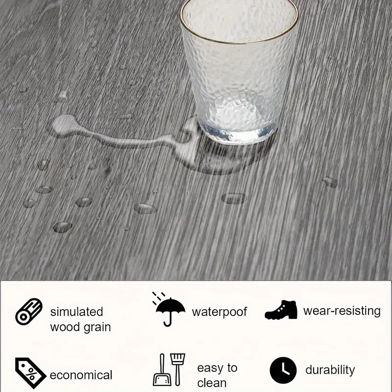 1 Roll 300CM/118in Thickened Self-Adhesive Vinyl Flooring