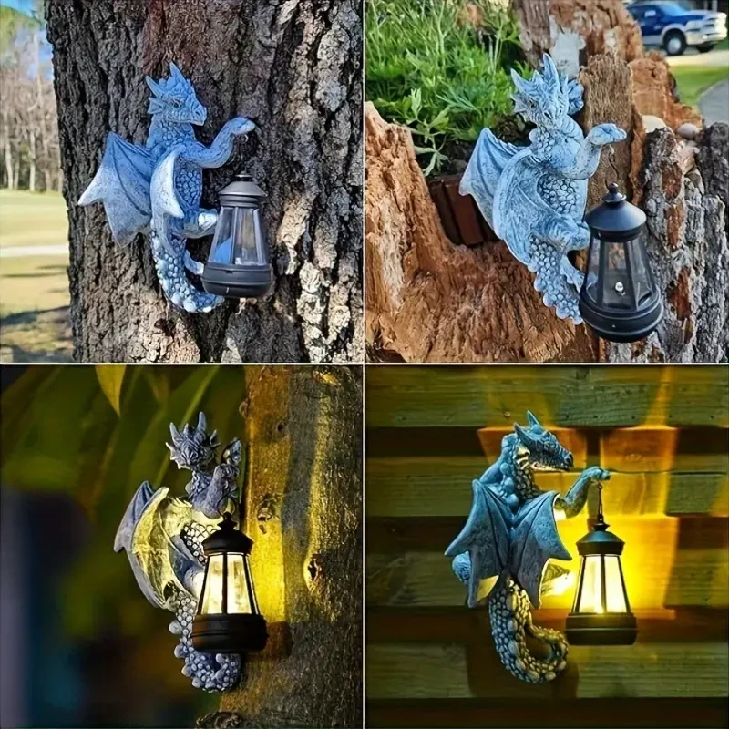 Solar-Powered Hanging Dragon Lantern