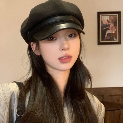 Autumn And Winter Women's Woolen Octagonal Cap Beret