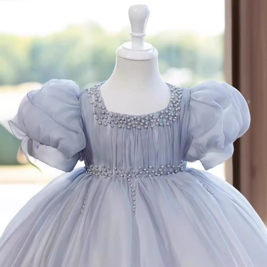 French Puff Sleeve Puffy Gauze Princess Dress