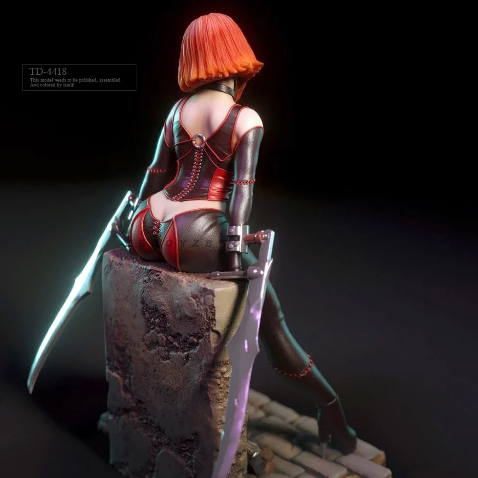 50mm & 75mm Resin Model Kits  Beauty Figure Colorless & Self-Assembled