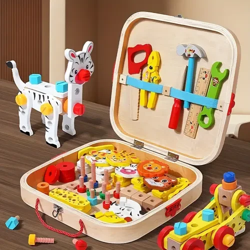 Animal Assembly Toolbox - Fun Wooden Tool Toy