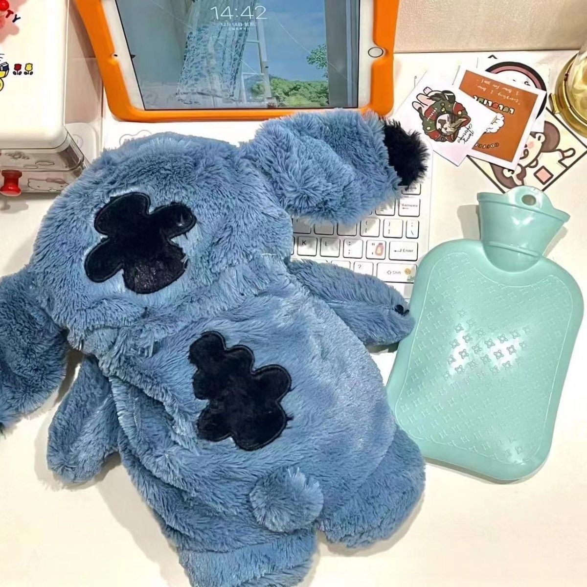 30CM MINISO Stitch Hot Water Bag  Extra Grande Plush Doll Hand Warmer, Cute Disney Anime Gift for Girls, Holiday Gifts