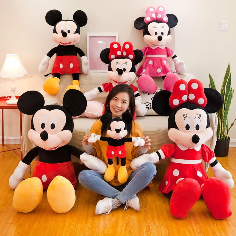 35cm Disney Mickey Mouse Plush Toys Kawaii Anime Mickey Minnie Stuffed Plush Models, Decoration Dolls for Kids, Birthday Gift