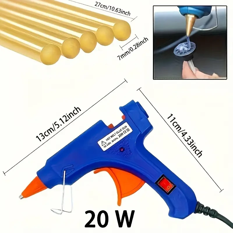 AU-Gauge Car Dent Puller - Paintless Plastic Weld Dent Removal with Comprehensive Glue Tabs Kit