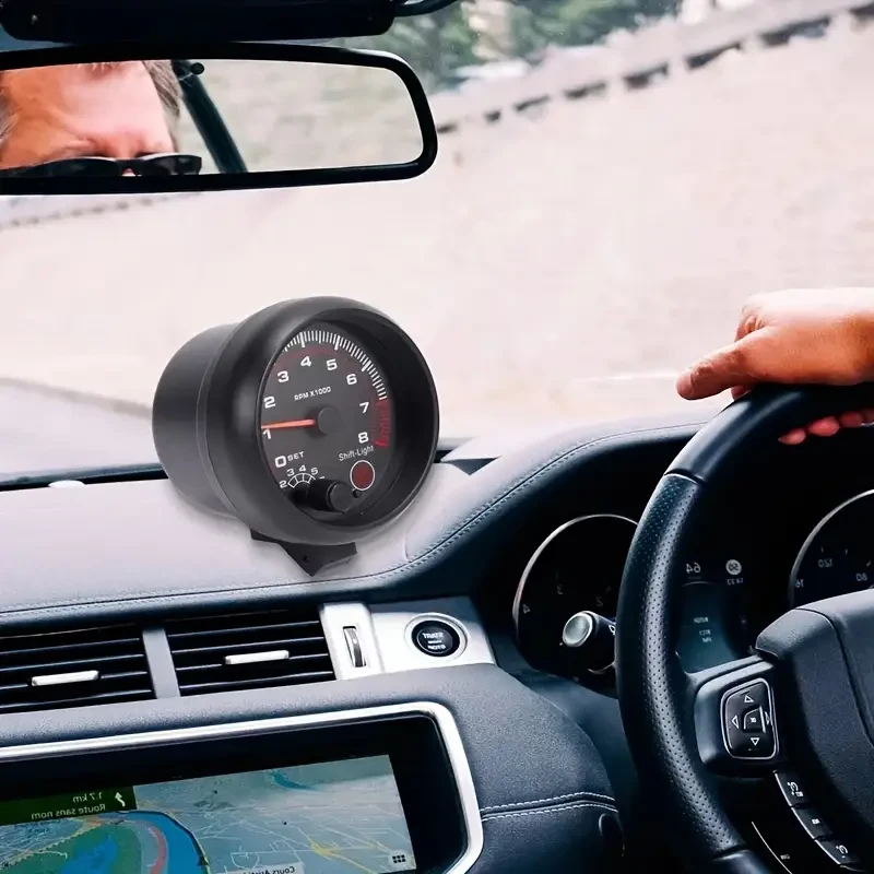 YOMIRACING Universal 3 3/4" Black Tachometer with Inter Shift Light