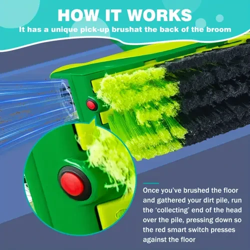 2-in-1 Smart Broom Battery Powered with Rotating Power Brush